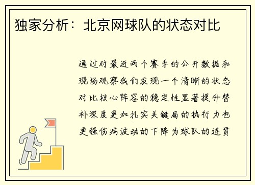 独家分析：北京网球队的状态对比